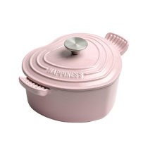 New Heart Enamel Cast Iron Casserole Dutch Oven Pot Non Stick Kitchen Cookware High Quality With Lid